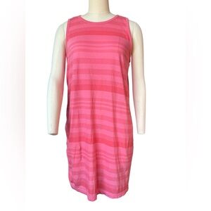 Lou & Grey 100% cotton pink striped dress -Size S